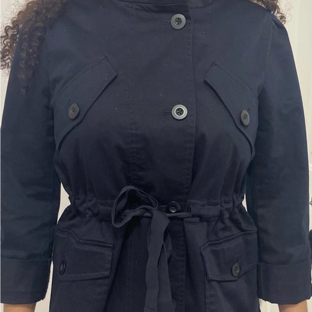 Loft Navy Drawstring Utility Jacket - image 1